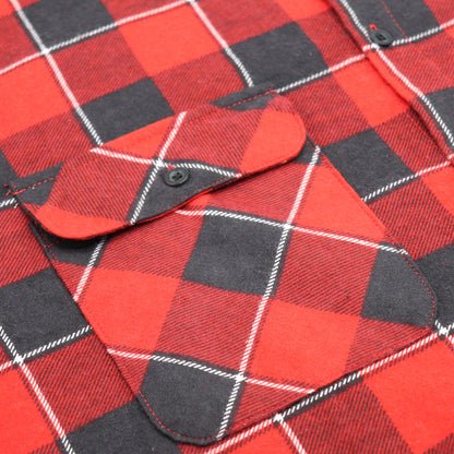 Men's 100% Cotton Flannelette Shirt Long Sleeve Plaid Check Flannel w Pockets, Lumberjack Red Buffalo Plaid, 2XL - Image 5