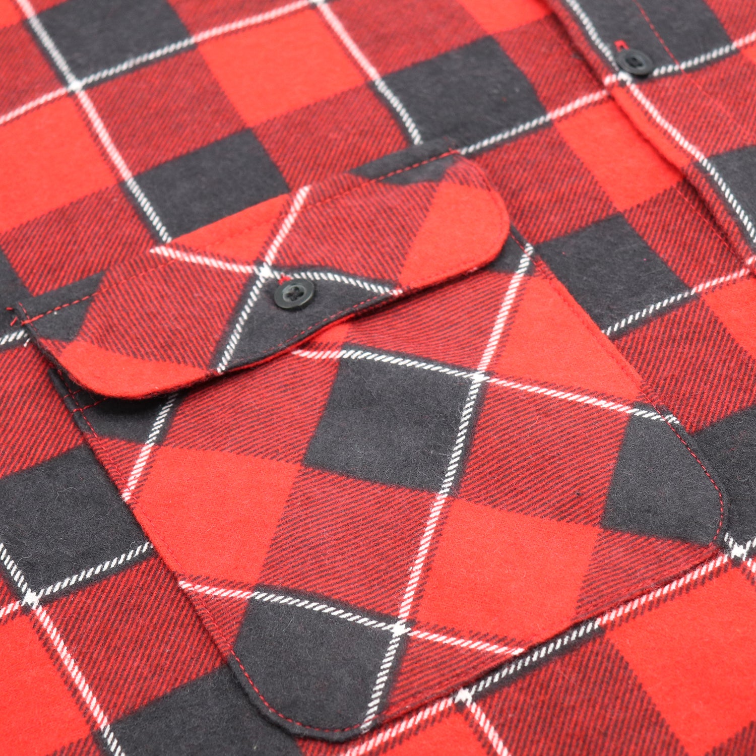 Men's 100% Cotton Flannelette Shirt Long Sleeve Plaid Check Flannel w Pockets, Lumberjack Red Buffalo Plaid, 3XL - Image 5