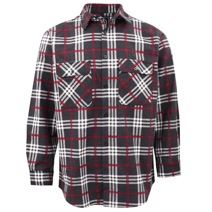 Men's 100% Cotton Flannelette Shirt Long Sleeve Plaid Check Flannel w Pockets, Shadow Glen Plaid, M - Image 2