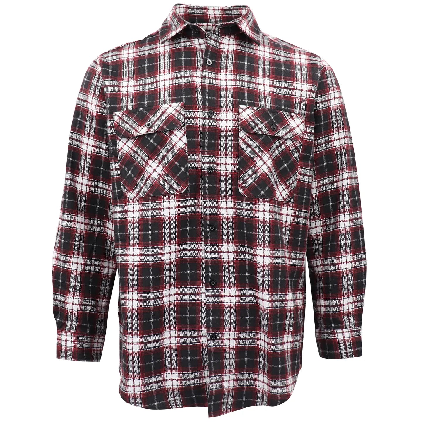 Men's 100% Cotton Flannelette Shirt Long Sleeve Plaid Check Flannel w Pockets, Vintage Ash Plaid, M - Image 2