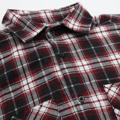 Men's 100% Cotton Flannelette Shirt Long Sleeve Plaid Check Flannel w Pockets, Vintage Ash Plaid, M - Image 4
