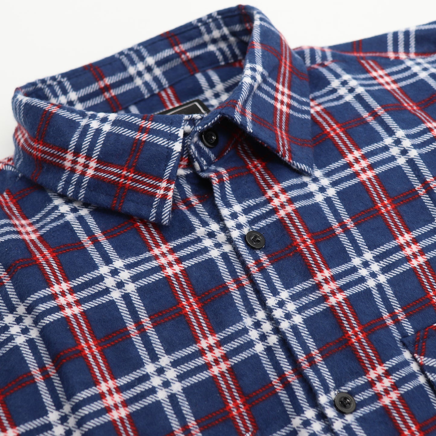 Men's 100% Cotton Flannelette Shirt Long Sleeve Plaid Check Flannel w Pockets, Patriot Blue Plaid, 2XL - Image 4