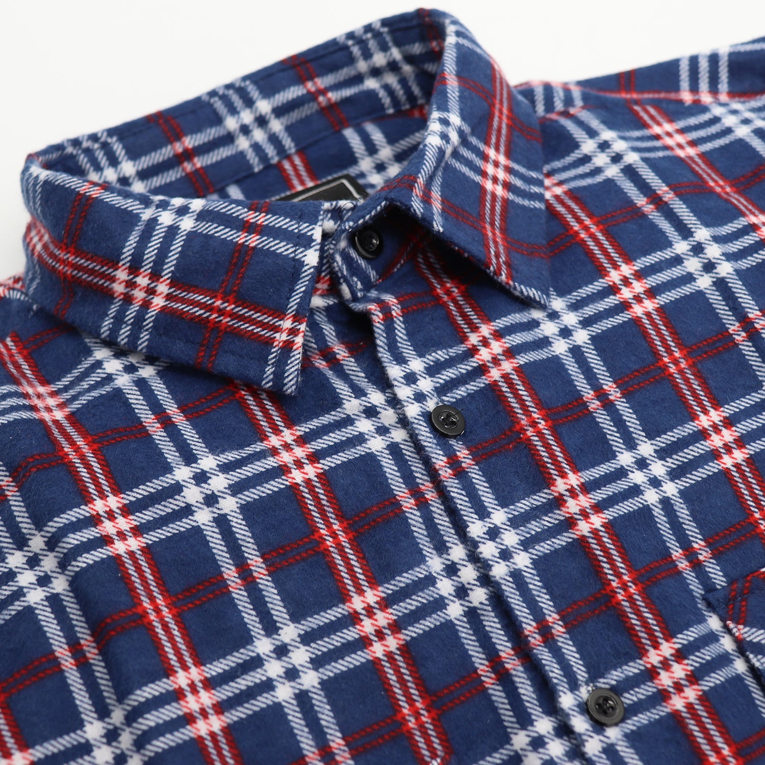 Men's 100% Cotton Flannelette Shirt Long Sleeve Plaid Check Flannel w Pockets, Patriot Blue Plaid, 2XL - Image 4