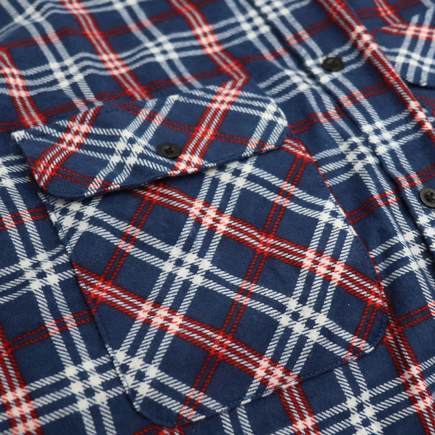 Men's 100% Cotton Flannelette Shirt Long Sleeve Plaid Check Flannel w Pockets, Patriot Blue Plaid, 2XL - Image 5