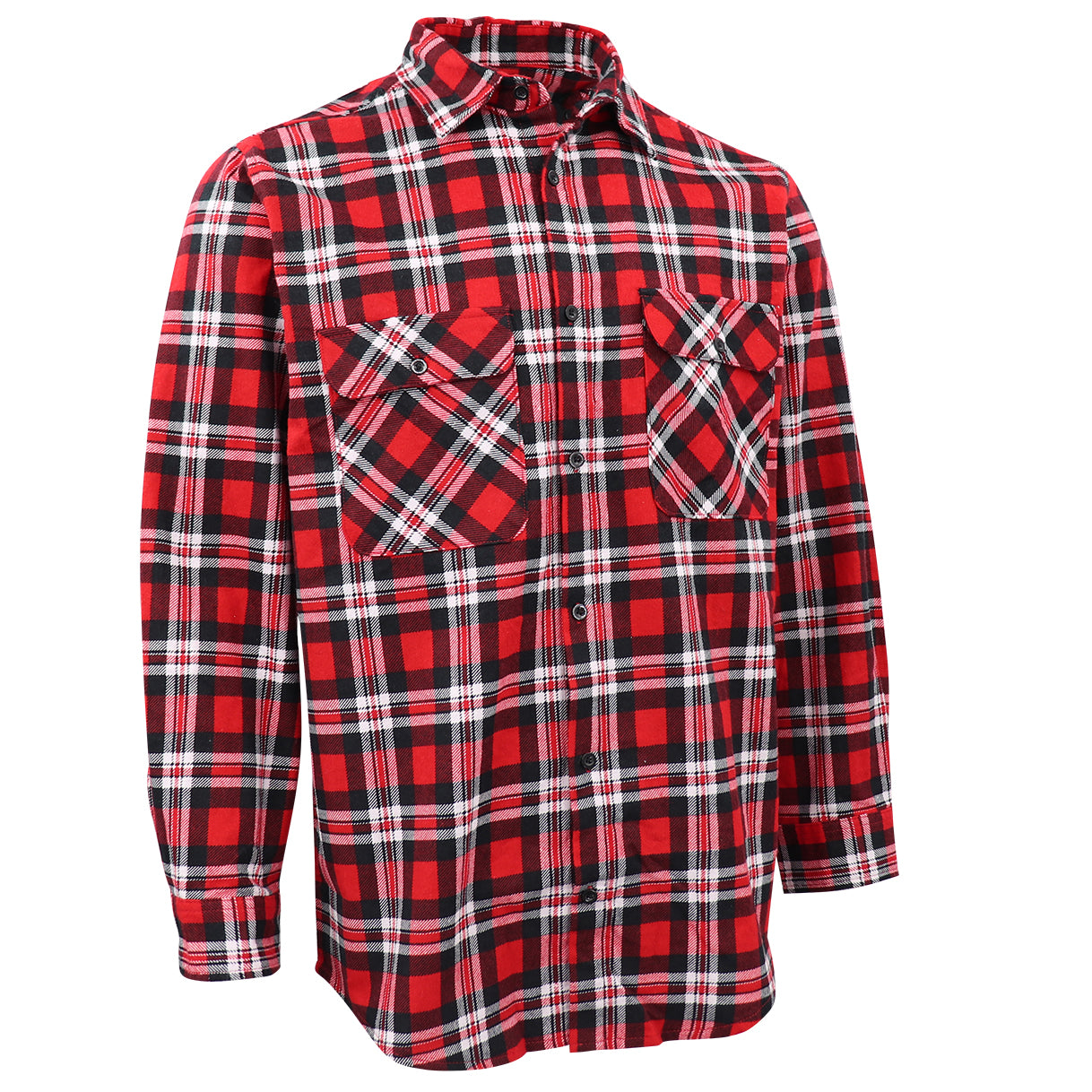 Men's 100% Cotton Flannelette Shirt Long Sleeve Plaid Check Flannel w Pockets, Crimson Knight Plaid, 2XL