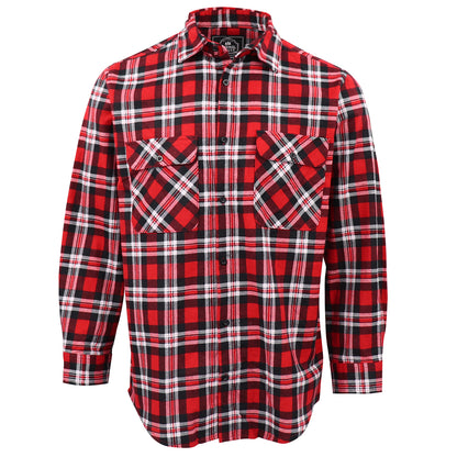 Men's 100% Cotton Flannelette Shirt Long Sleeve Plaid Check Flannel w Pockets, Crimson Knight Plaid, 2XL - Image 2