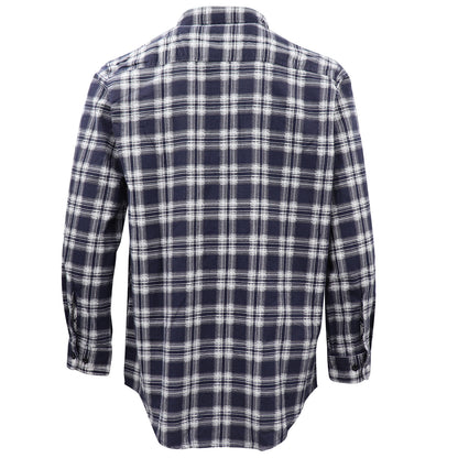 Men's 100% Cotton Flannelette Shirt Long Sleeve Plaid Check Flannel w Pockets, Midnight Navy Plaid, XL - Image 3