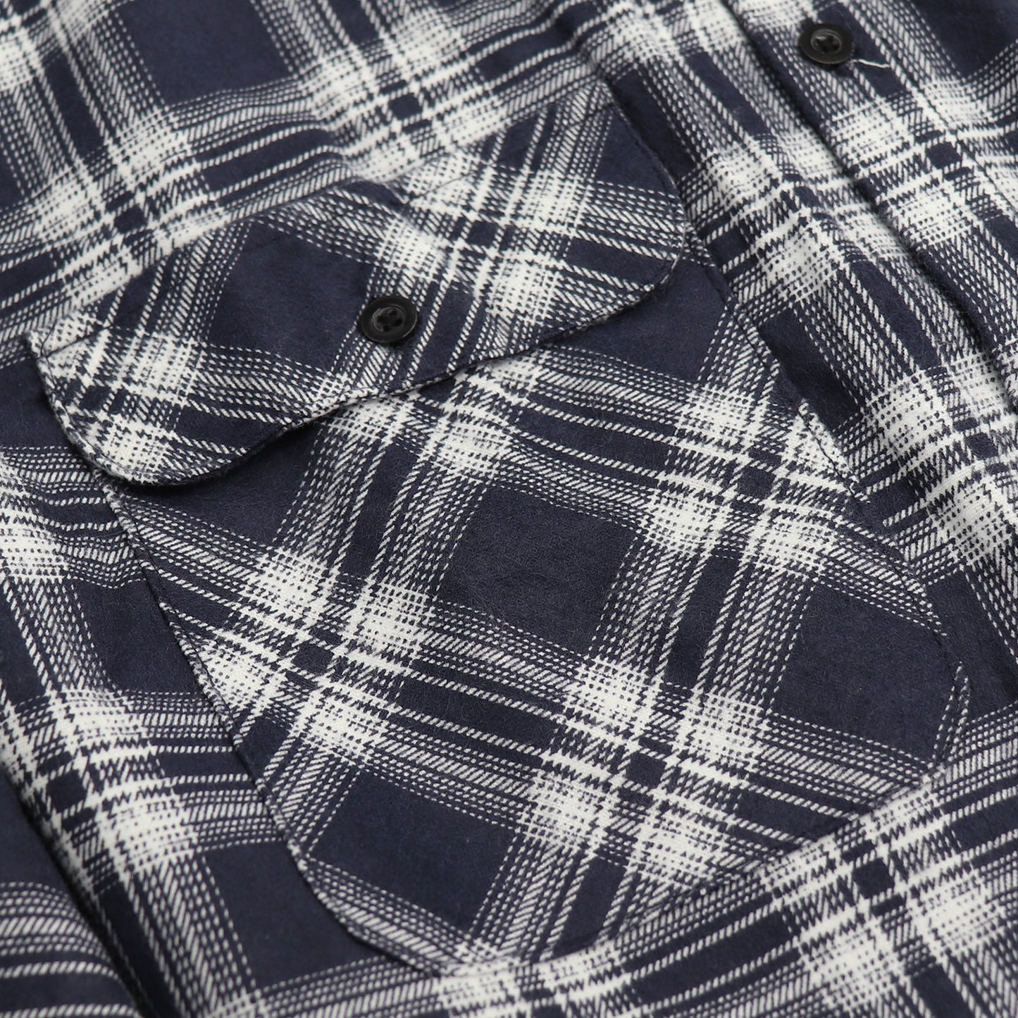 Men's 100% Cotton Flannelette Shirt Long Sleeve Plaid Check Flannel w Pockets, Midnight Navy Plaid, XL - Image 5