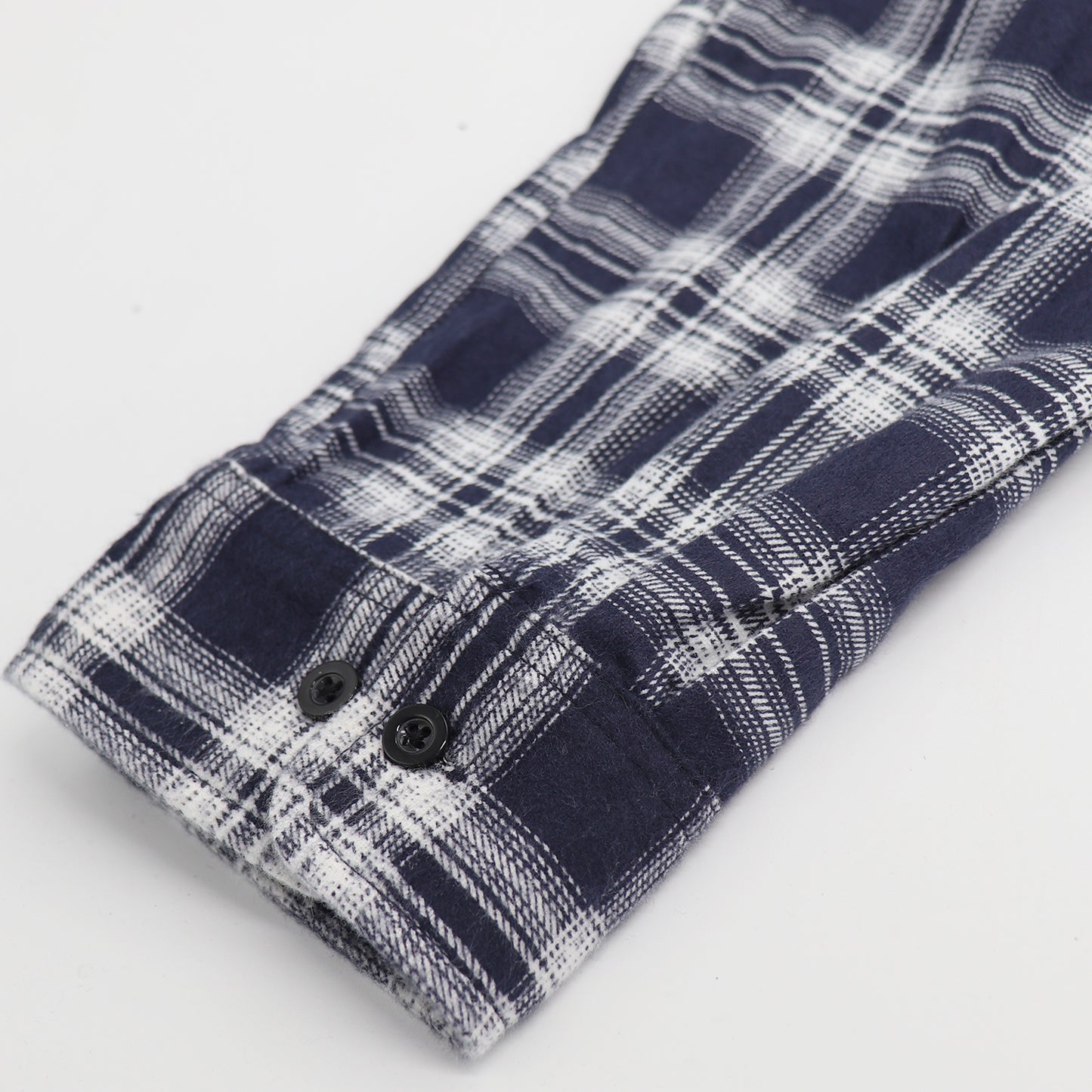 Men's 100% Cotton Flannelette Shirt Long Sleeve Plaid Check Flannel w Pockets, Midnight Navy Plaid, XL - Image 6