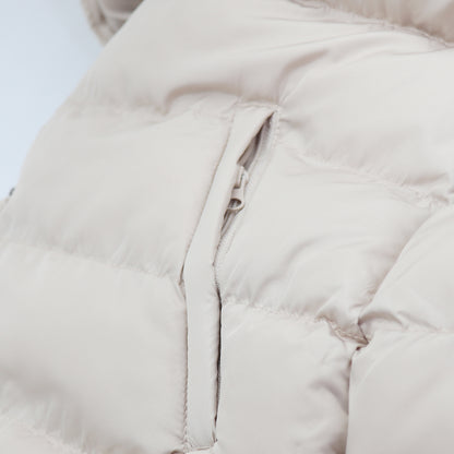 Women's Longline Padded Vest Hooded Jacket Puffer Puffy Quilted Zip Coat Gilet, Khaki, 10 - Image 6