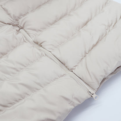 Women's Longline Padded Vest Hooded Jacket Puffer Puffy Quilted Zip Coat Gilet, Khaki, 18 - Image 5