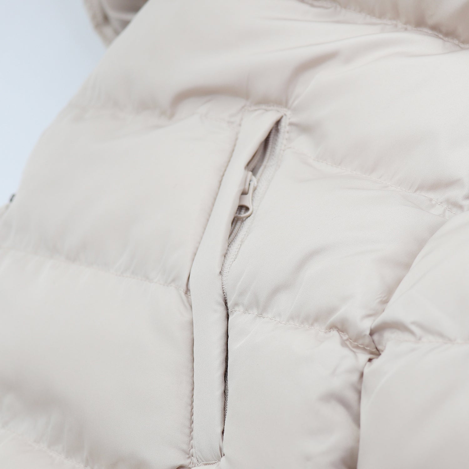 Women's Longline Padded Vest Hooded Jacket Puffer Puffy Quilted Zip Coat Gilet, Khaki, 18 - Image 6