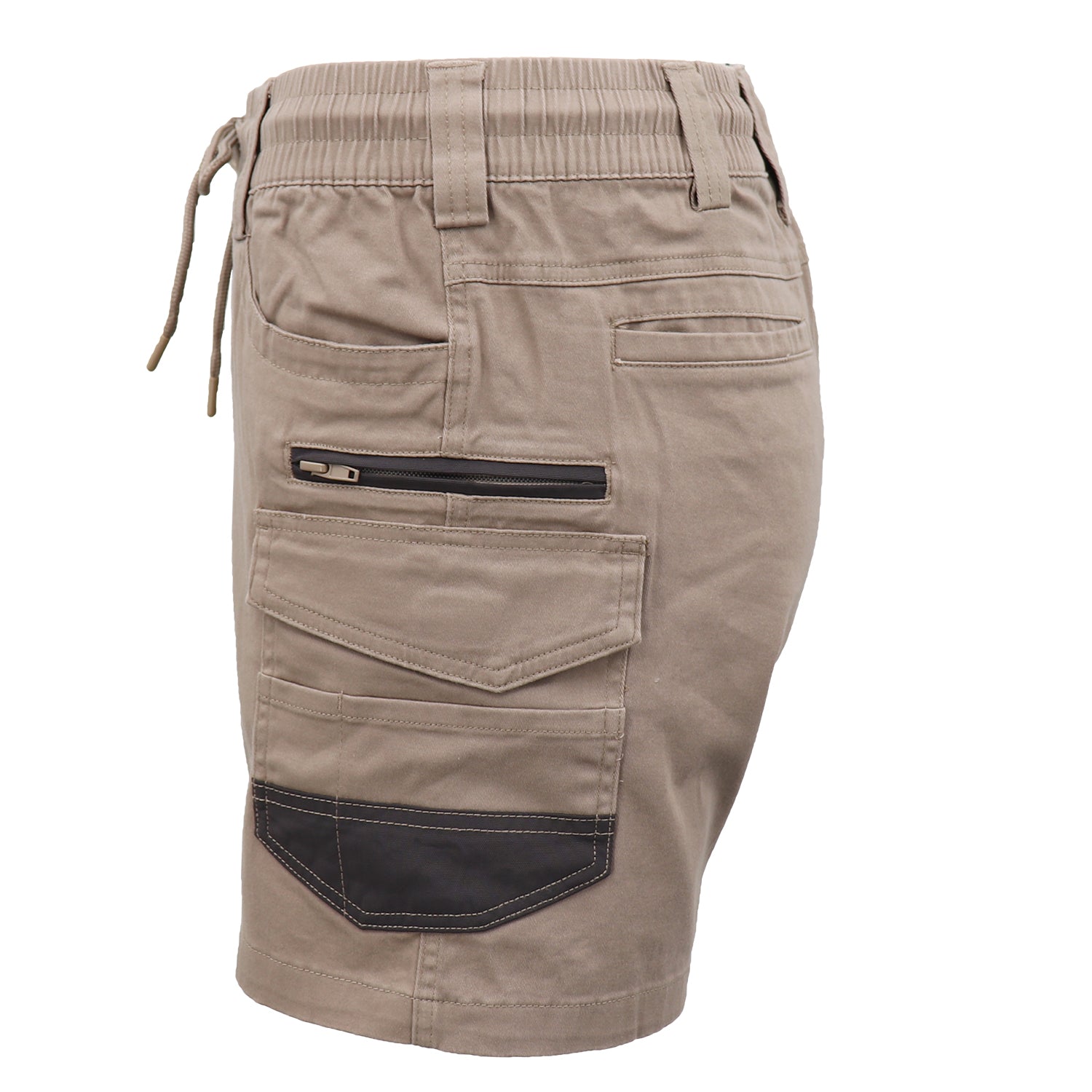 Mens Cargo Cotton Work Shorts 10 Pockets Tradies Utility Pants Workwear Trousers, Khaki, 30 - Image 4