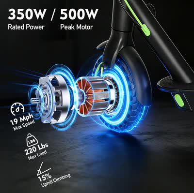 BUNA Classic Electric   Scooter   for   Adults, 350W Motor, 25KM/H, 25 KM Range, 8.5"   Pneumatic   Tires - Image 4
