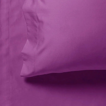 1000TC Ultra Soft Fitted Sheet & 2 Pillowcases Set - King Size Bed - Purple - Image 3