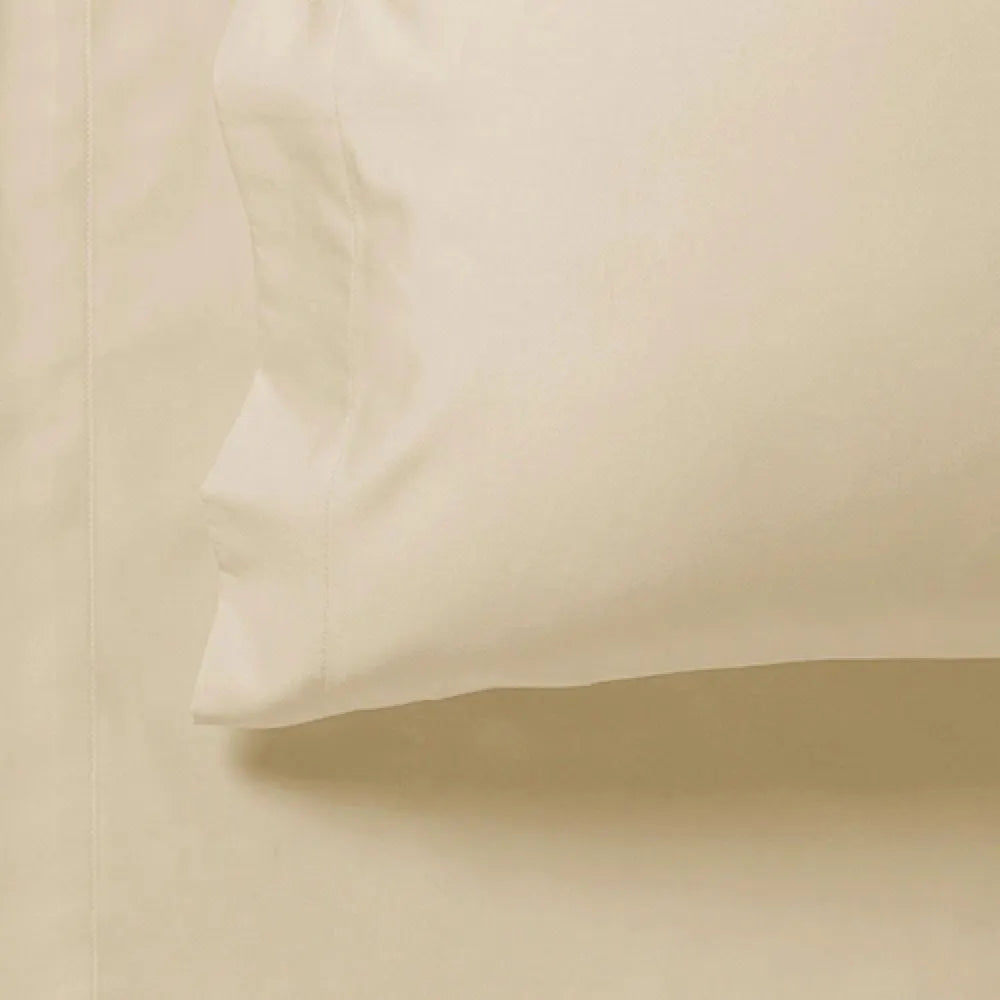 1000TC Ultra Soft Fitted Sheet & 2 Pillowcases Set - King Size Bed - Beige - Image 3