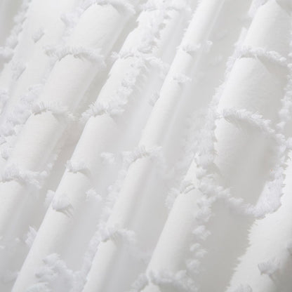 Tufted Boho Embroidery Quilt/Doona/Duvet Cover Set - White - King Size - Image 5