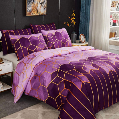 Erena Purple Quilt/Doona/Duvet Cover Set - Super King Size - Image 2