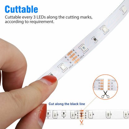 Waterproof 12V RGB 5M 3528 300 LED Strips Lights 44 Keys Controller - Image 4