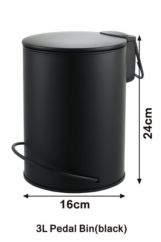 3L Soft Close Pedal Bin Black - Image 5
