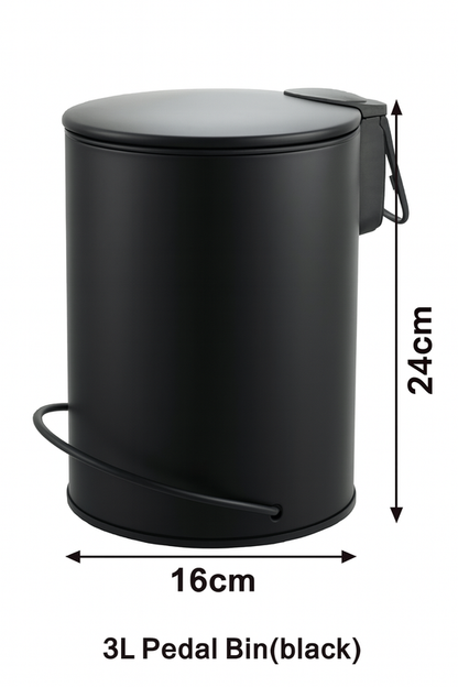 3L Soft Close Pedal Bin Black - Image 5