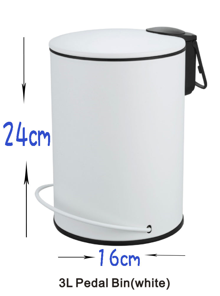 3L Soft Close Pedal Bin White - Image 2