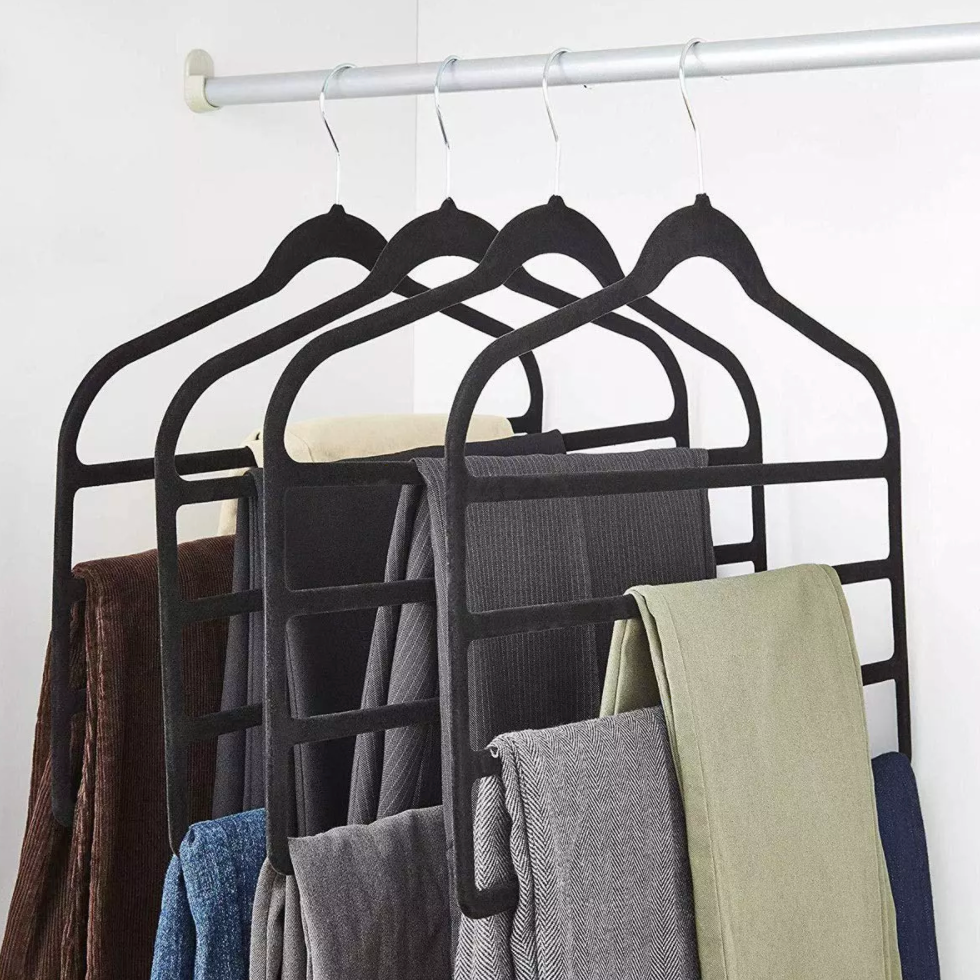 3pcs Velvet Clothes Hangers Grey - Image 2
