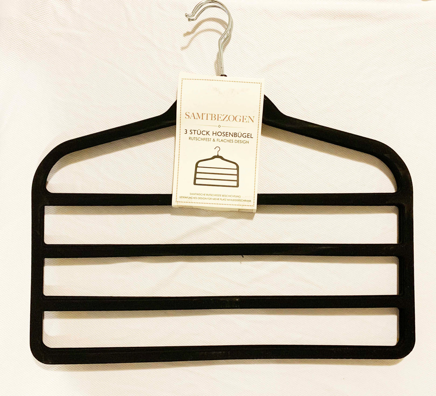 3pcs Velvet Clothes Hangers Grey - Image 4