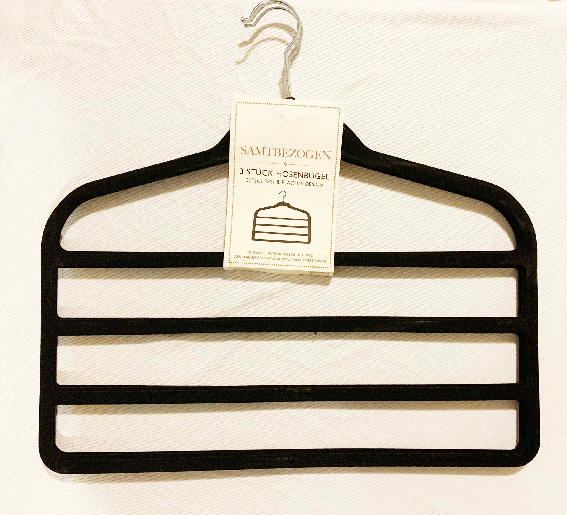 3pcs Velvet Clothes Hangers Grey - Image 4