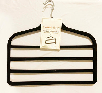 3pcs Velvet Clothes Hangers Grey - Image 4