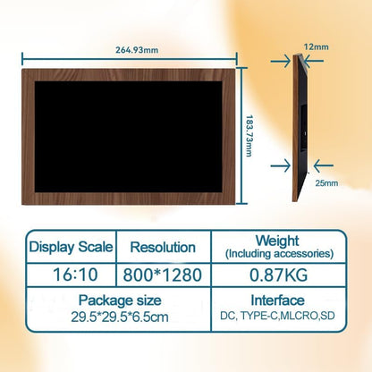 10.1 Inch Digital Picture Frame - 1280 * 800 HD WiFi Enabled with Load from Phone Capability, 32GB Memory Touch Screen  Photo  Display Brown - Image 6