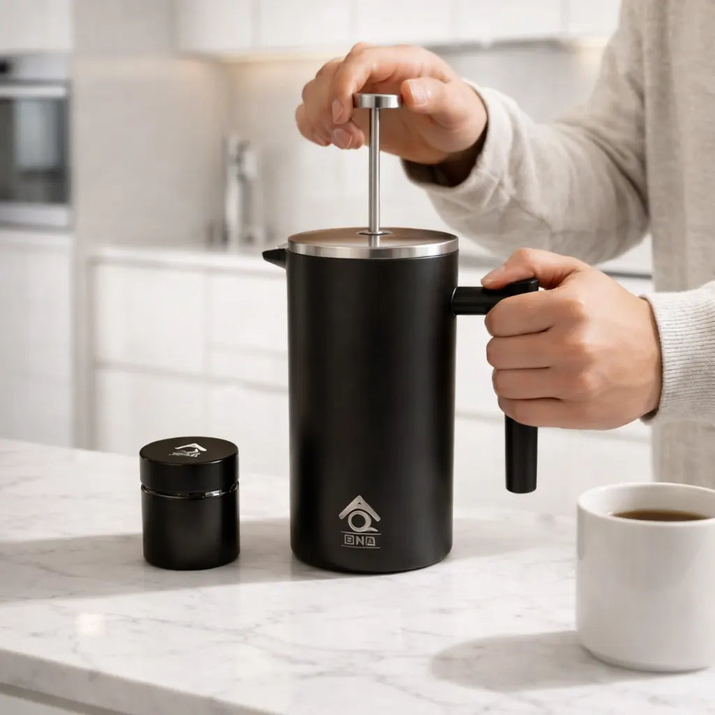 Black French Press Coffee Maker Plunger 1000ml - Image 5