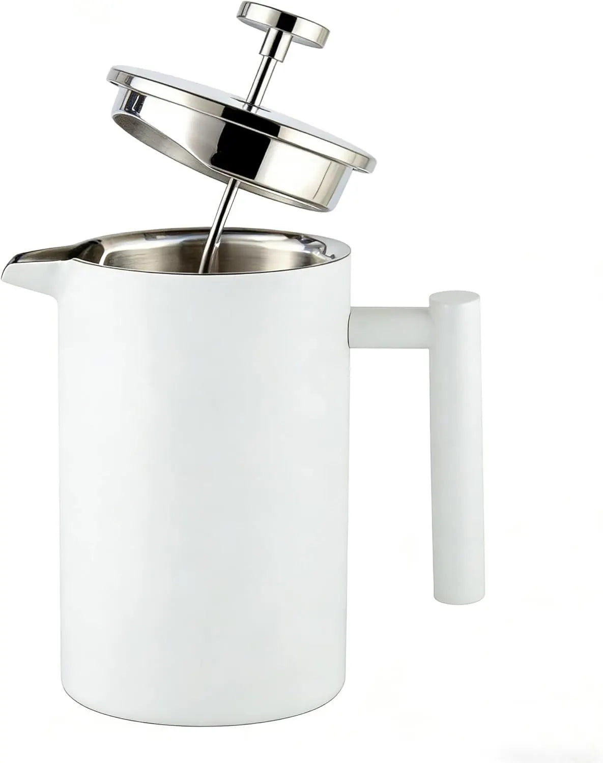 White French Press Coffee Maker Plunger 1000ml - Image 4