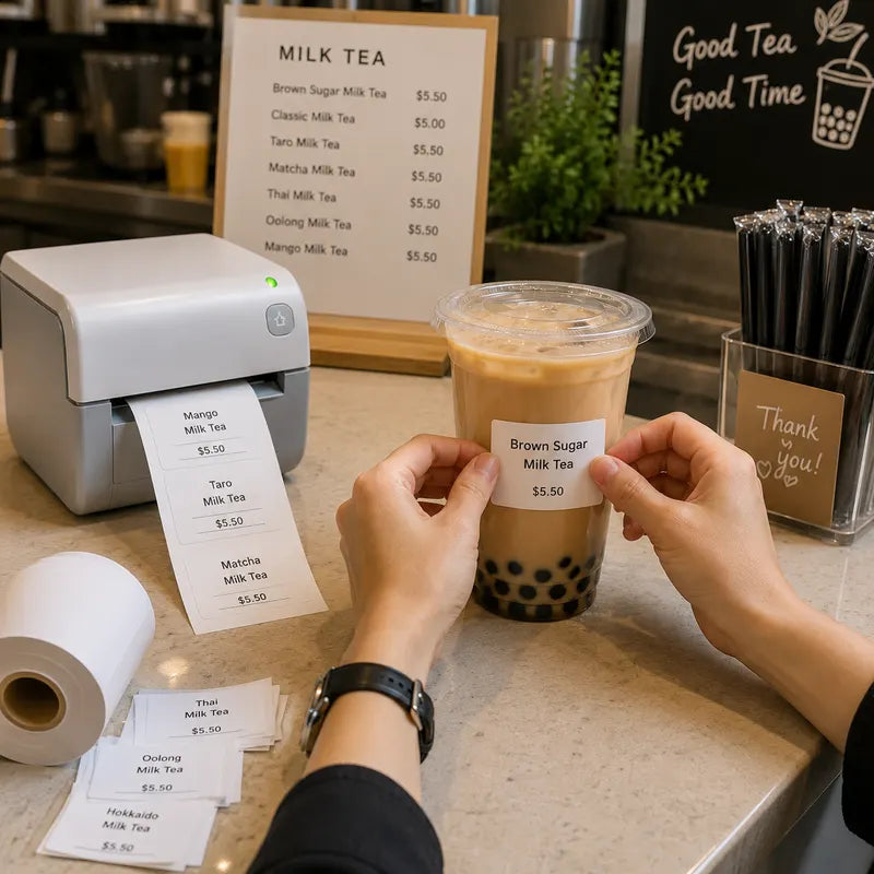 6 Rolls Linerless Printing Label Paper 80 mm × 52 m for Takeaway Shop Restaurant - Image 6