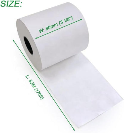 6 Rolls Linerless Printing Label Paper 80 mm × 52 m for Takeaway Shop Restaurant - Image 6