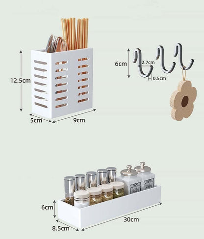 Multifunctional Microwave Shelf Storage Cutlery Tray Spice Holder Kitchen Rack Black - Image 2