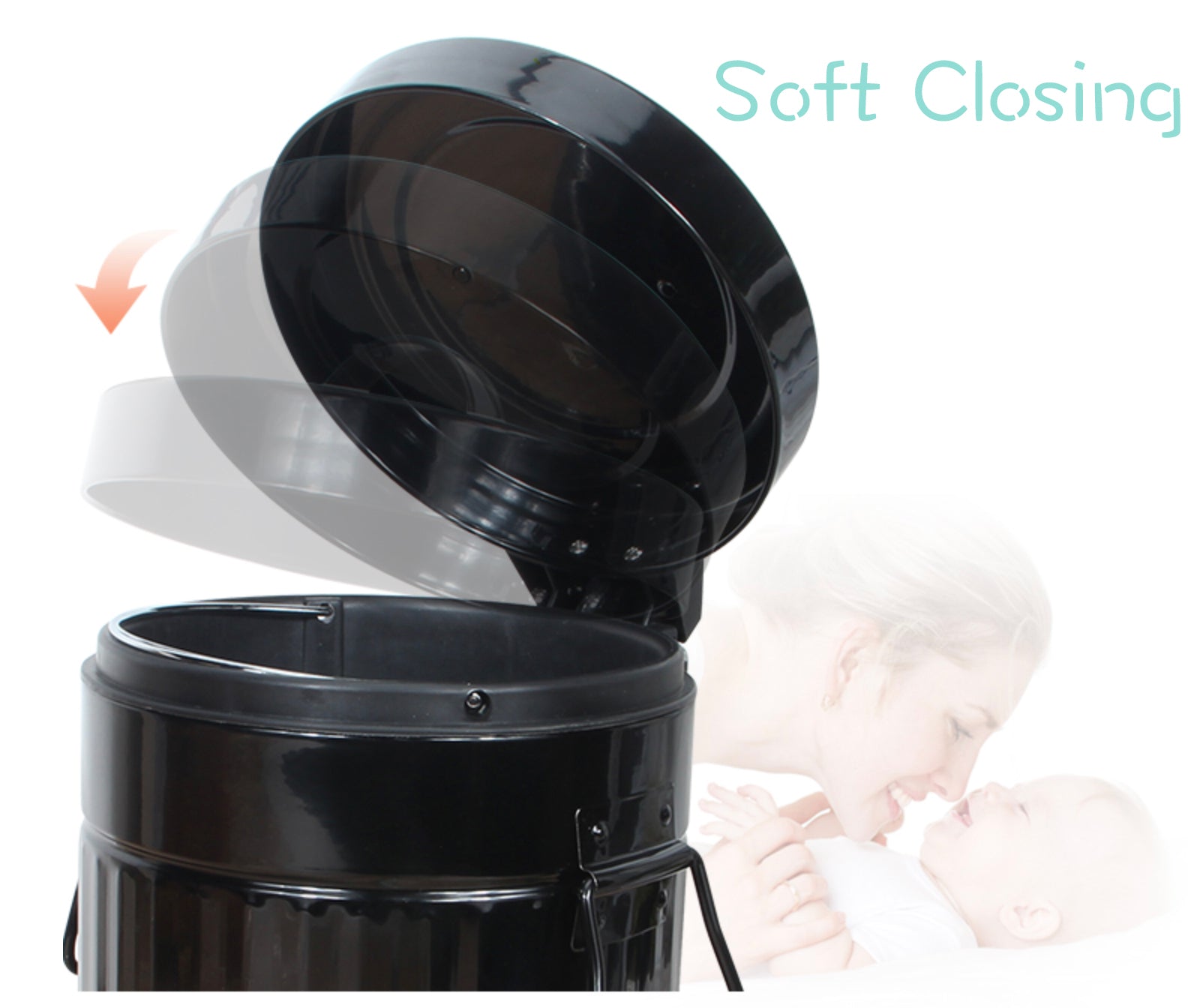 12L Soft Closing Pedal Bin Mint - Image 3