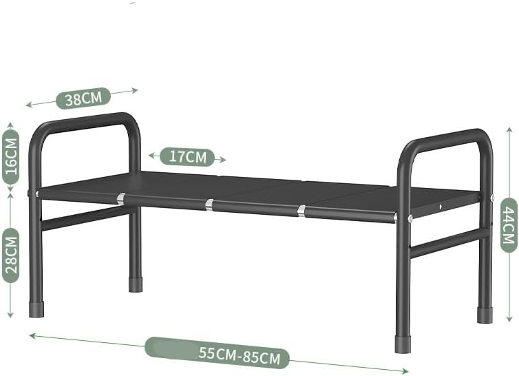 Extendable Storage Rack Under Sink Shelf  Kitchen Organizer black - Image 2