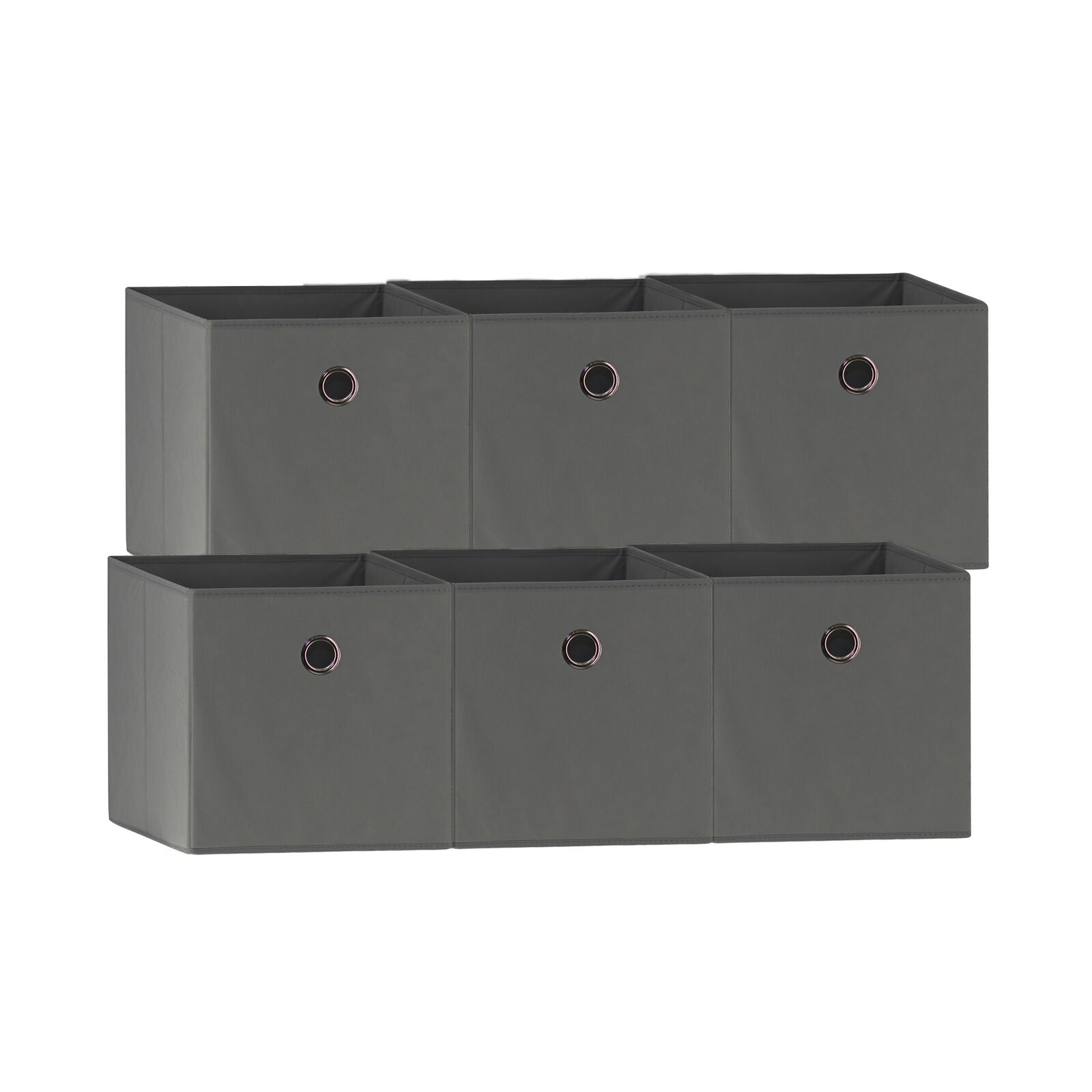 SORTI 33x33x27 CM Grey 6-Pack Foldable Storage Cubes - Fabric Bookcase Organizers for Toys and More - Image 5