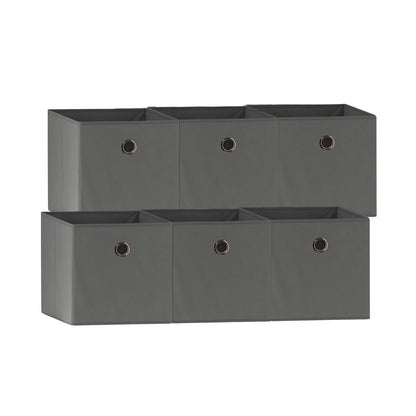 SORTI 33x33x27 CM Grey 6-Pack Foldable Storage Cubes - Fabric Bookcase Organizers for Toys and More - Image 5