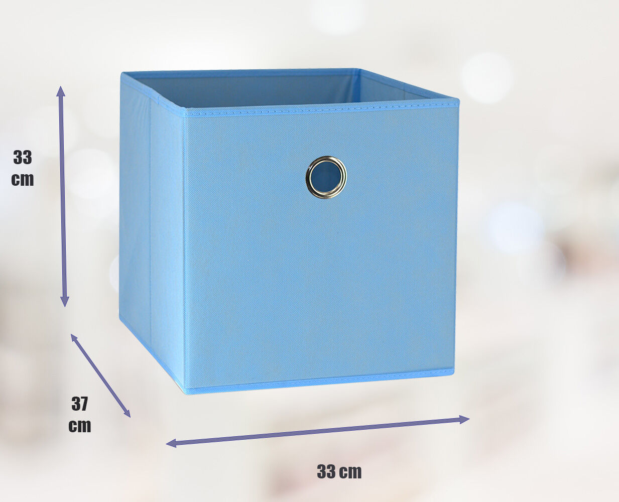 SORTI 33x33x27 CM Blue 6-Pack Foldable Storage Cubes - Fabric Bookcase Organizers for Toys and More - Image 2