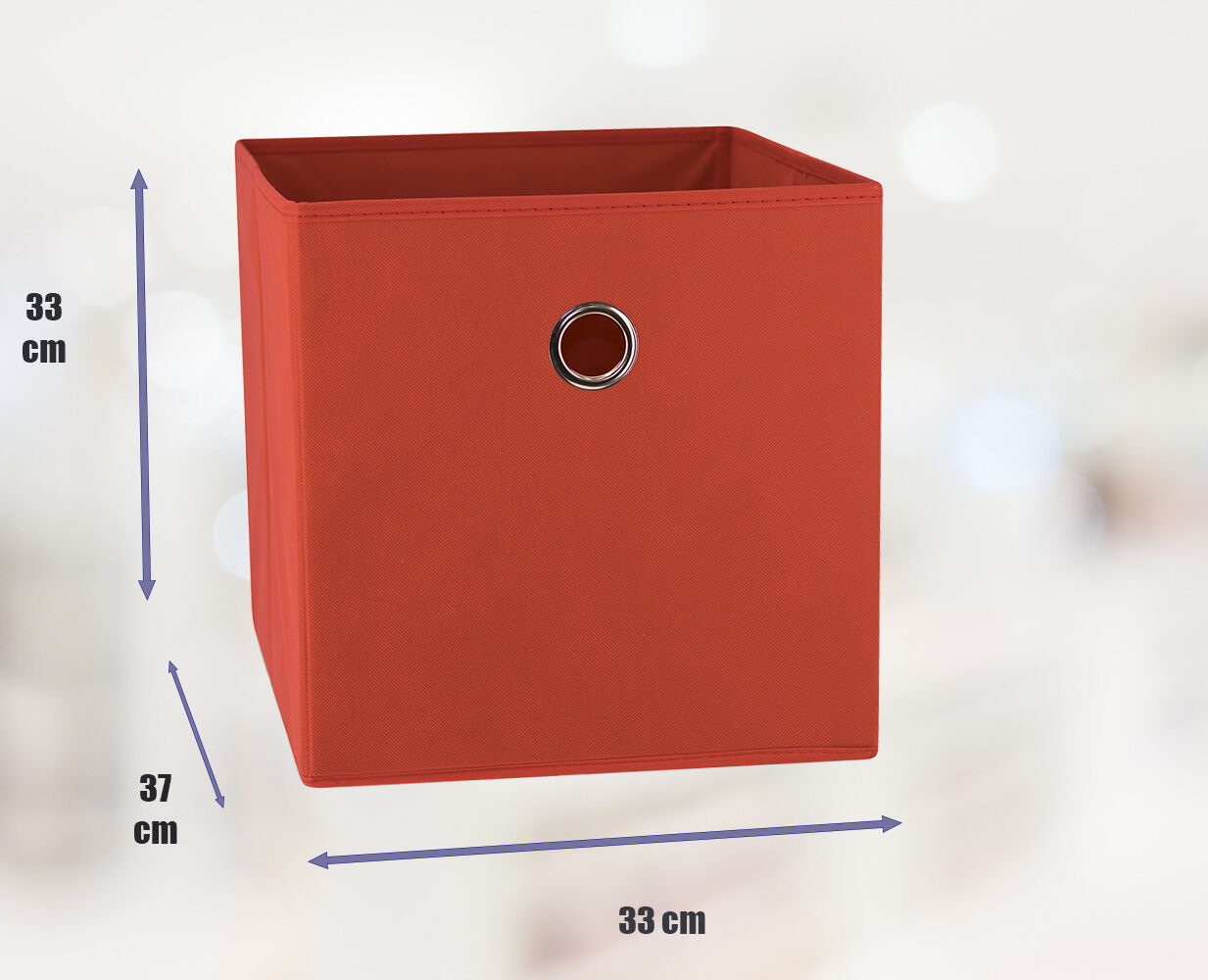 SORTI 33x33x27 CM Red 6-Pack Foldable Storage Cubes - Fabric Bookcase Organizers for Toys and More - Image 2