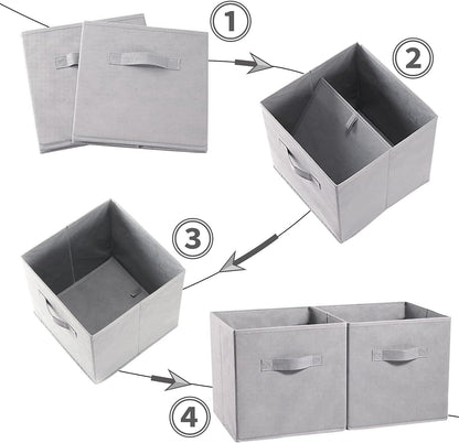 SORTI 33x33x27 CM Red 6-Pack Foldable Storage Cubes - Fabric Bookcase Organizers for Toys and More - Image 4