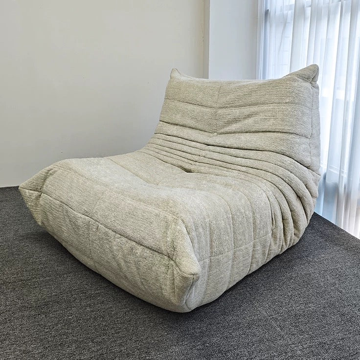 Vacuum-Packed, Comfy Mid Century Togo Lounge Sofa Modern Backrest White Corduroy Armless Retro Decorative Cozy Seat for Indoor - Image 6