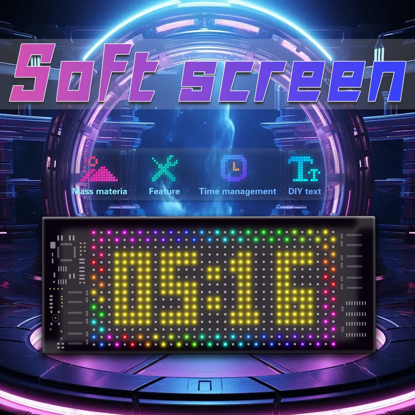 Programmable LED Matrix Panel Flexible Screen IP65 with APP Control 70*173mm - Image 4
