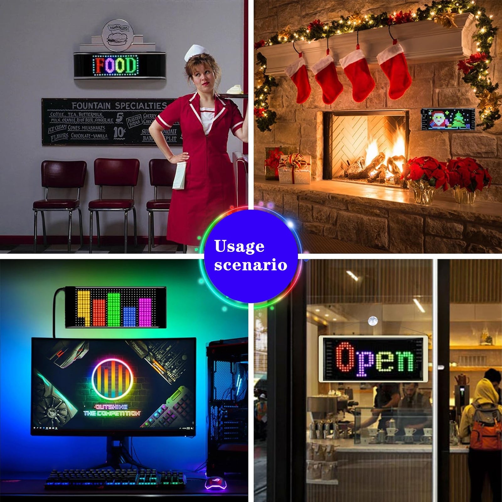 Programmable LED Matrix Panel Flexible Screen IP65 with APP Control 70*173mm - Image 5