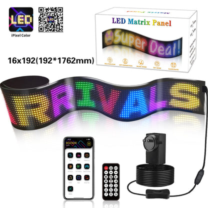 Programmable LED Matrix Panel Flexible Screen IP65 with APP Control 192*1762mm - Image 9