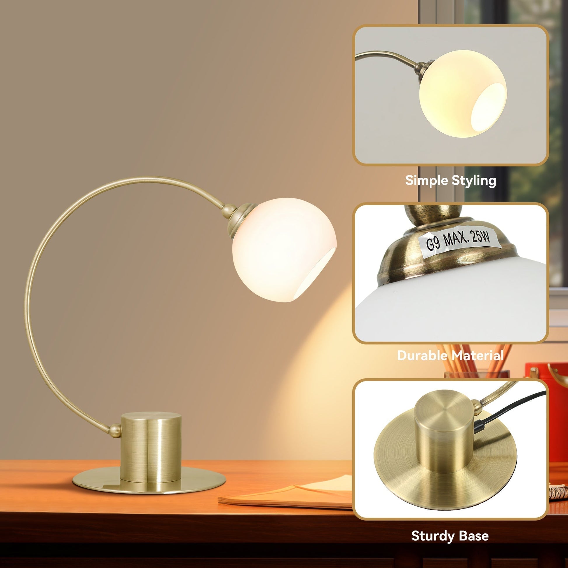 Penelope Touch Table Lamp - Antique Brass - Image 3