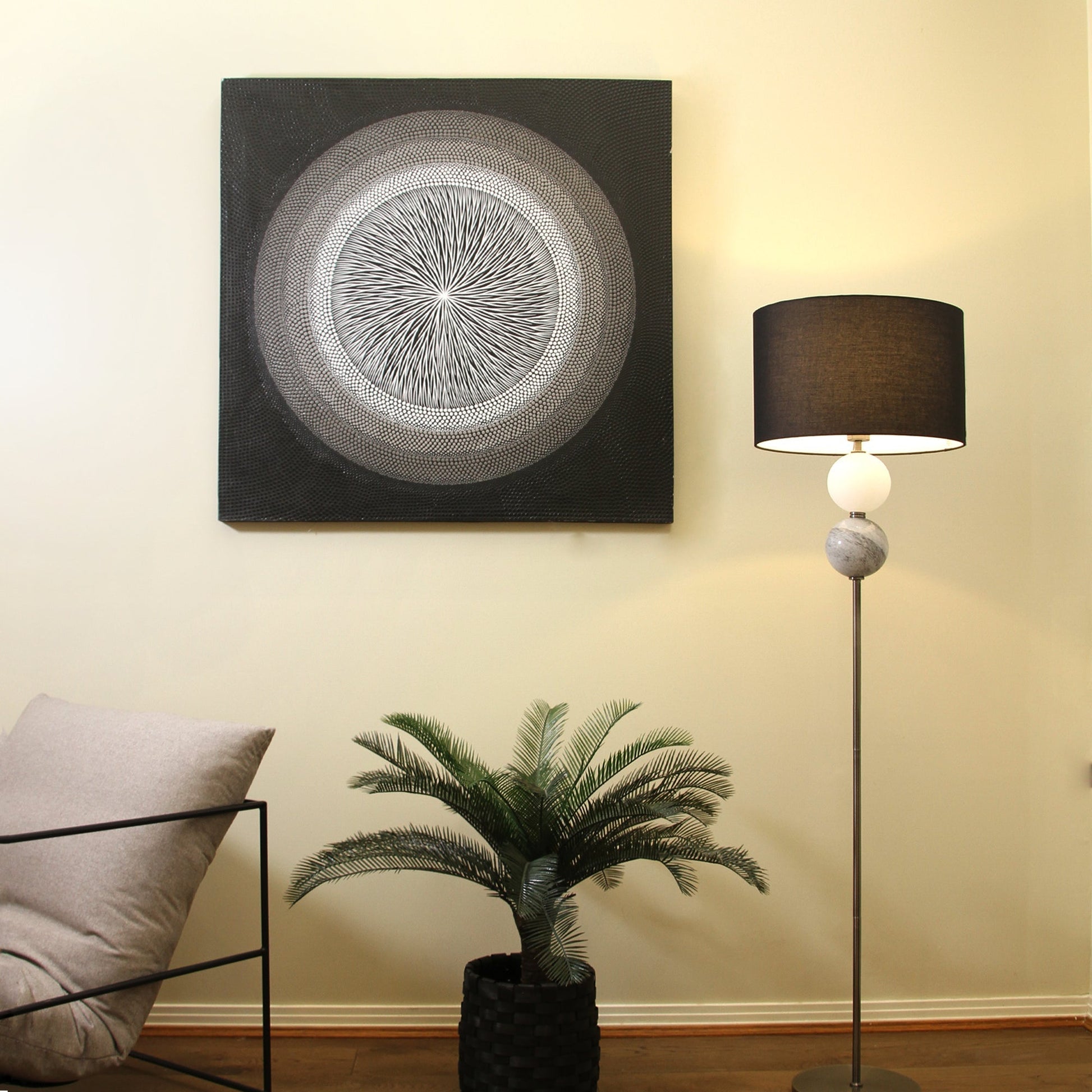 Murano Floor Lamp - Brass/Pewter - Image 2