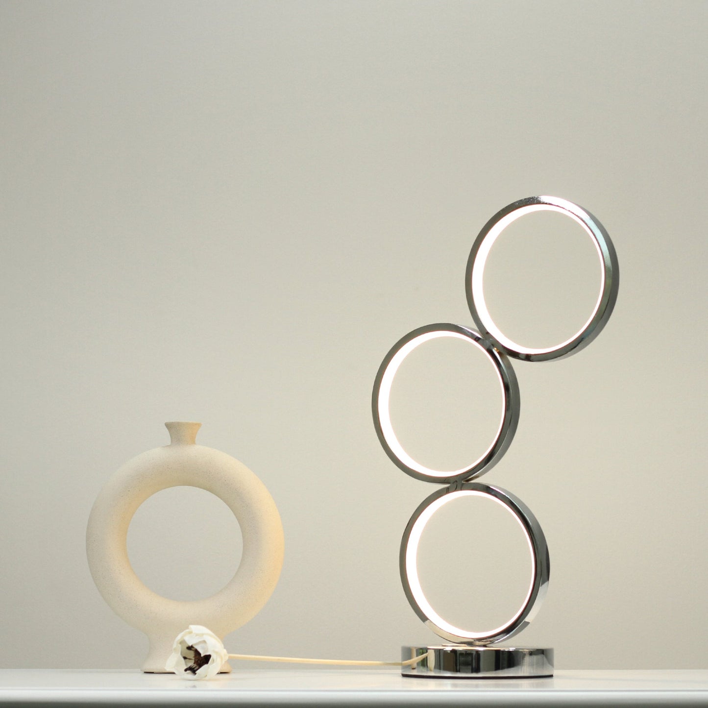 Iva LED Touch Table Lamp - Rose Gold/Chrome - Image 4